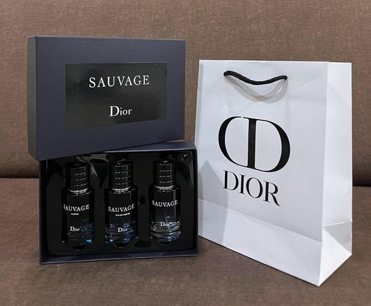 GIFT SET- SAUVAGE SET OF 3 P,EDP, EDT